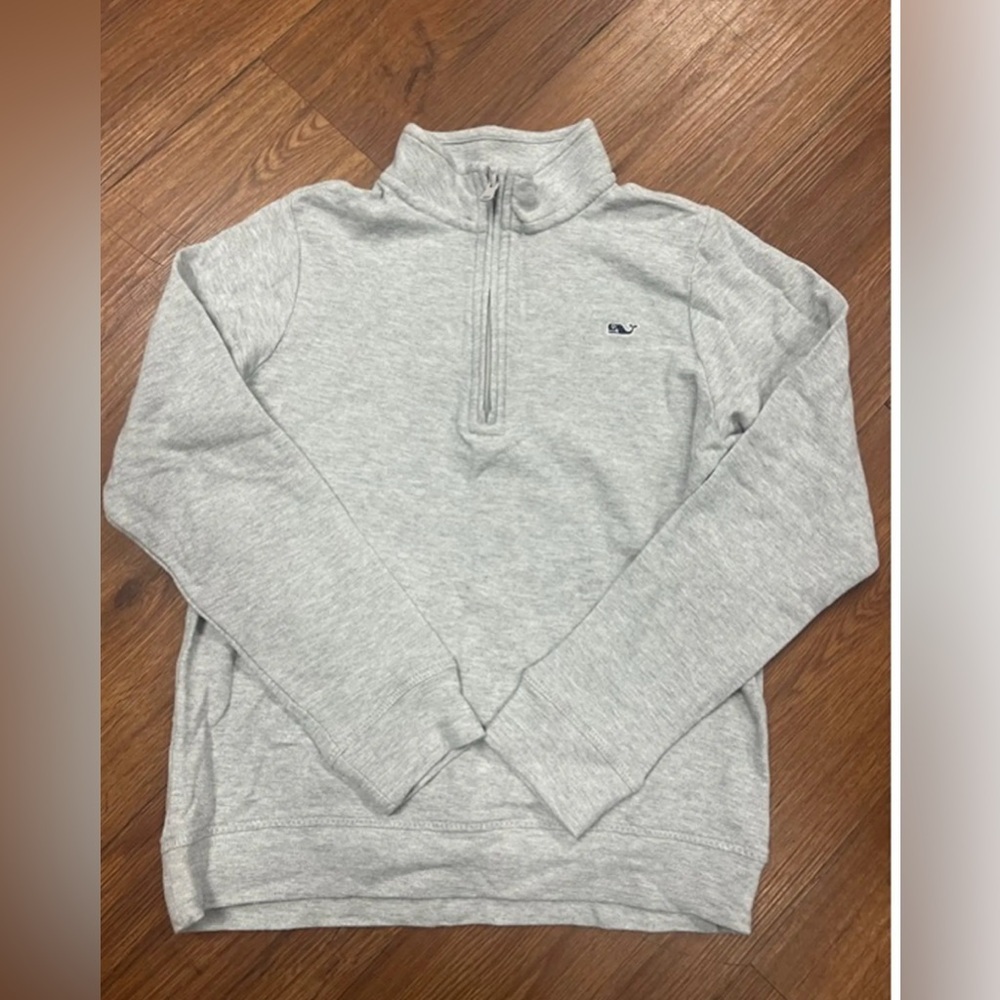 Vineyard Vines Heather Gray Quarter Zip Sweater